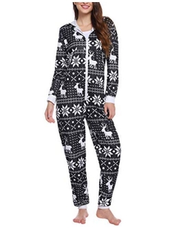 Women's Floral Print Pajama Set Onsies Pajamas Christmas Sweatsuit Outdoor Outfit