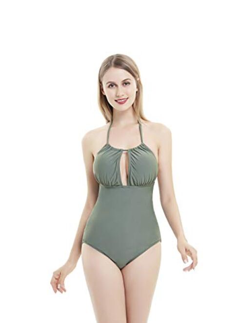 Self Pro Swimsuits for Women, High Waisted Tummy Control Bathing Suits with Adjustable Top