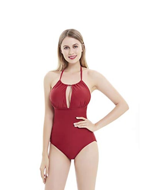 Self Pro Swimsuits for Women, High Waisted Tummy Control Bathing Suits with Adjustable Top