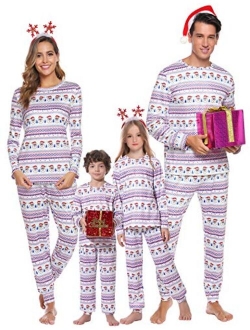 Christmas Family Matching Pajamas Set Santa's Deer Holiday Sleepwear for Dad Mom PJs S-XXL