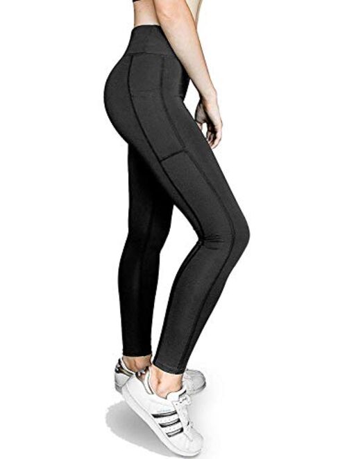 Self Pro Leggings with Pockets for Women High Waist Tight Workout Full Length Yoga Pants Tummy Control