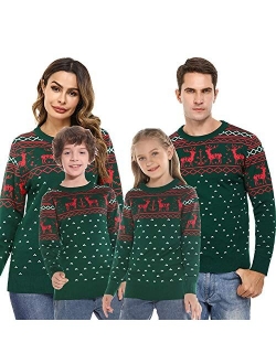 Family Matching Ugly Christmas Reindeer Sweater Pullover Holiday Sweater
