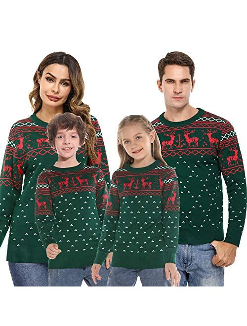 iClosam Family Matching Ugly Christmas Reindeer Sweater Pullover Holiday Sweater