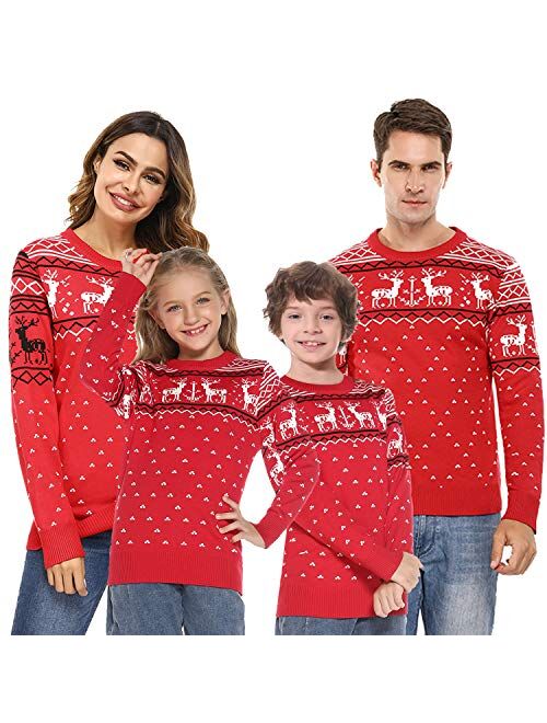 iClosam Family Matching Ugly Christmas Reindeer Sweater Pullover Holiday Sweater