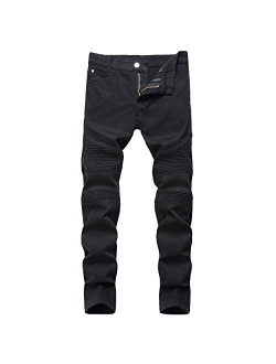 NEWSEE Boy's Moto Skinny Fit Ripped Jeans Distressed Stretch Fashion Denim Jeans Pants