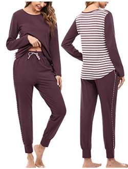 Women's Pajama Set Soft Loungewear Long Sleeve Pjs Sleepwear S-XXL