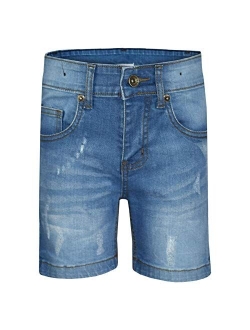 Kids Boys Denim Shorts Ripped Chino Bermuda Jeans Short Knee Length Pant 5-13 Yr