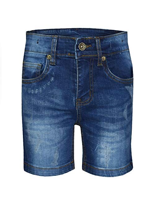 Kids Boys Denim Shorts Ripped Chino Bermuda Jeans Short Knee Length Pant 5-13 Yr