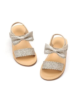 Felix & Flora Girls Sandals - Toddler Girl Dress Shoes Size 6-12 for Summer Party Wedding School Flats