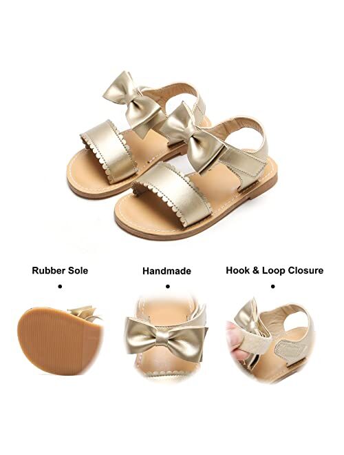 Felix & Flora Girls Sandals - Toddler Girl Dress Shoes Size 6-12 for Summer Party Wedding School Flats