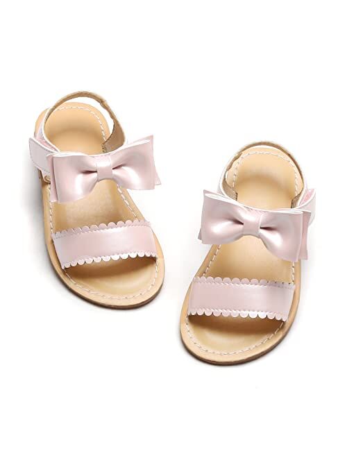 Felix & Flora Girls Sandals - Toddler Girl Dress Shoes Size 6-12 for Summer Party Wedding School Flats