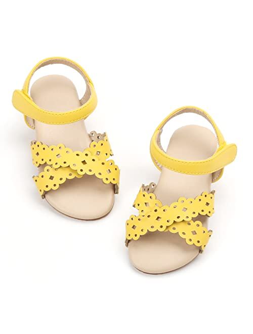 Felix & Flora Girls Sandals - Toddler Girl Dress Shoes Size 6-12 for Summer Party Wedding School Flats