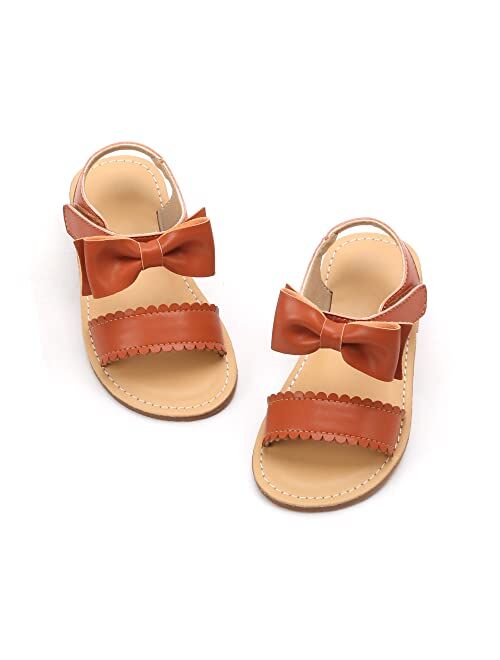 Felix & Flora Girls Sandals - Toddler Girl Dress Shoes Size 6-12 for Summer Party Wedding School Flats