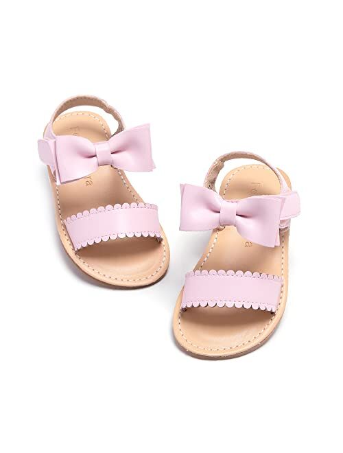 Felix & Flora Girls Sandals - Toddler Girl Dress Shoes Size 6-12 for Summer Party Wedding School Flats