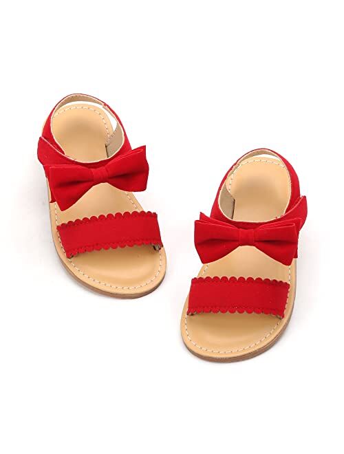 Felix & Flora Girls Sandals - Toddler Girl Dress Shoes Size 6-12 for Summer Party Wedding School Flats