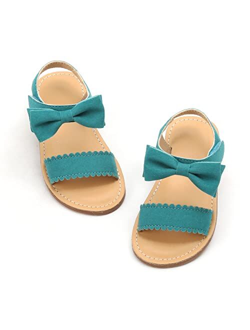 Felix & Flora Girls Sandals - Toddler Girl Dress Shoes Size 6-12 for Summer Party Wedding School Flats