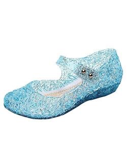 iFANS Girls Princess Jelly Sandals Mary Jane Bird Nest Layered Lines Flat