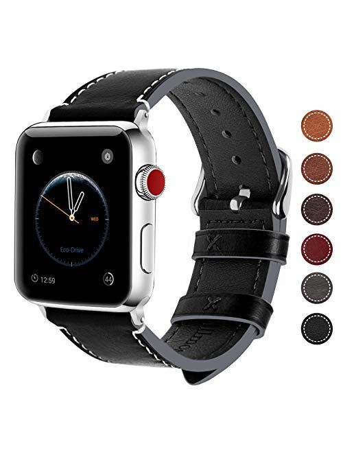 Fullmosa Compatible Apple Watch Band Leather 44mm 42mm 40mm 38mm for iWatch SE & Series 6/5/4/3/2/1