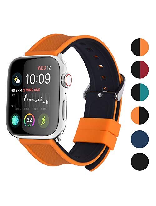 Apple Watch Band Silicone Compatible Apple Watch 42mm 44mm 40mm 38mm, Fullmosa Rainbow Soft Rubber iWatch Band for Apple Watch SE/6/5/4/3/2/1