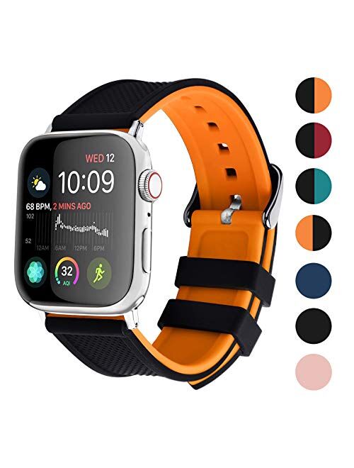 Apple Watch Band Silicone Compatible Apple Watch 42mm 44mm 40mm 38mm, Fullmosa Rainbow Soft Rubber iWatch Band for Apple Watch SE/6/5/4/3/2/1