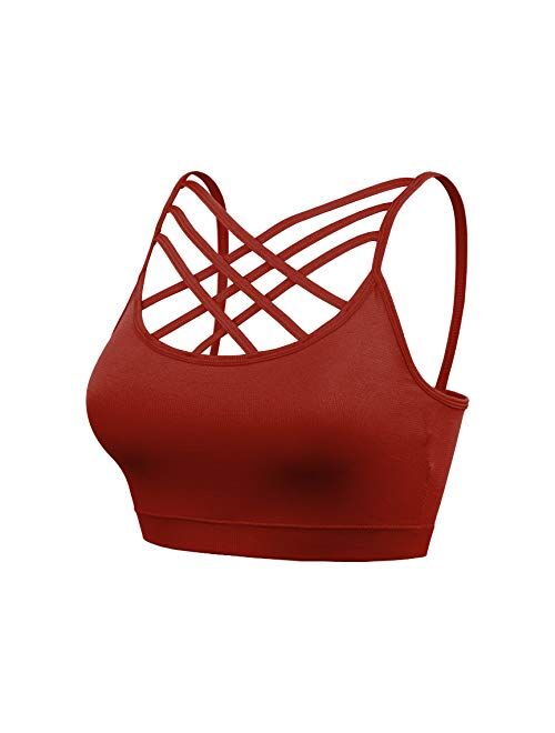 Nolabel Padded Seamless Triple Criss Cross Bralette, Cutout Caged Cami Crop Top