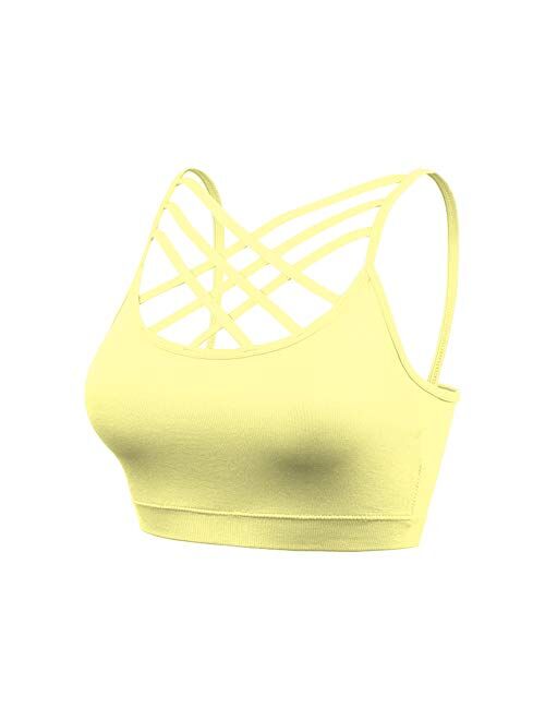 Nolabel Padded Seamless Triple Criss Cross Bralette, Cutout Caged Cami Crop Top