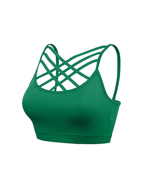 Nolabel Padded Seamless Triple Criss Cross Bralette, Cutout Caged Cami Crop Top