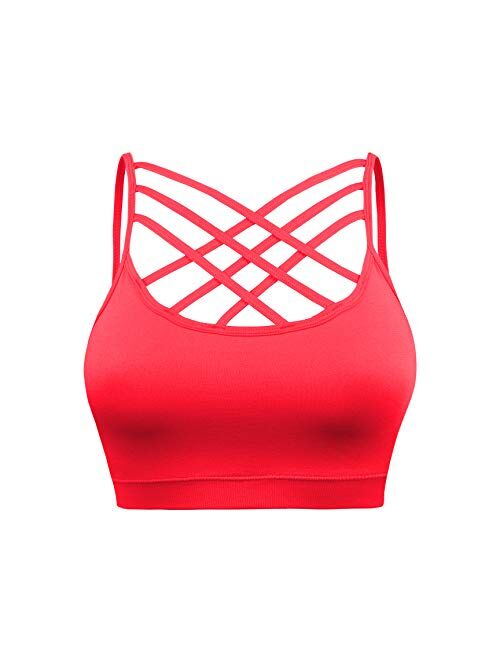 Nolabel Padded Seamless Triple Criss Cross Bralette, Cutout Caged Cami Crop Top