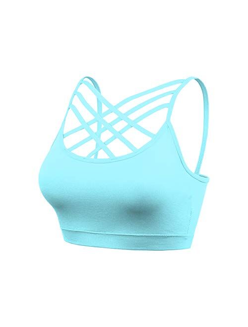 Nolabel Padded Seamless Triple Criss Cross Bralette, Cutout Caged Cami Crop Top