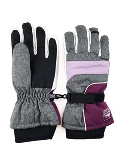 Insulated Winter Cold Weather Ski Gloves for Kids (Boys and Girls) Waterproof Windproof