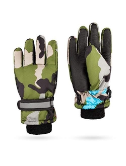 Insulated Winter Cold Weather Ski Gloves for Kids (Boys and Girls) Waterproof Windproof