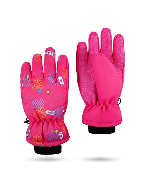 Insulated Winter Cold Weather Ski Gloves for Kids (Boys and Girls) Waterproof Windproof