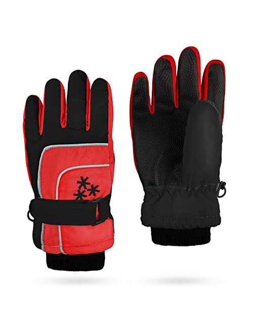 Insulated Winter Cold Weather Ski Gloves for Kids (Boys and Girls) Waterproof Windproof