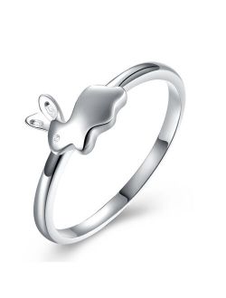 Bunny Rabbit Ring Girls Women Sterling Silver Ginger Lyne Collection