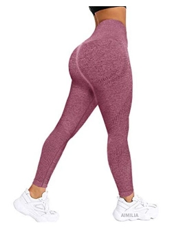 Womens Seamless Workout Leggings High Waist Yoga Gym Pants Butt Lift Tummy Control Tights Athletic Leggings