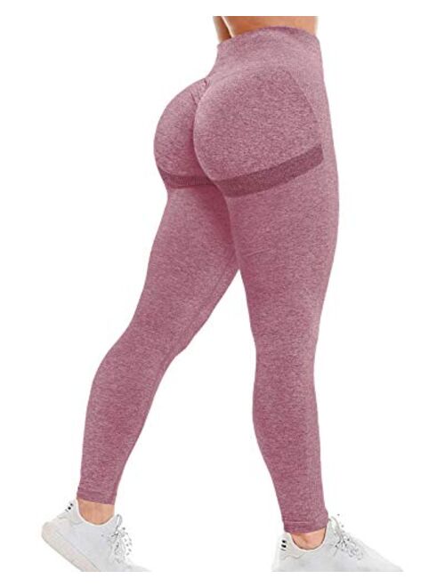 AIMILIA Women's Seamless Leggings Workout Yoga Pants Butt Lifting High Waisted Tummy Control Compression Tights