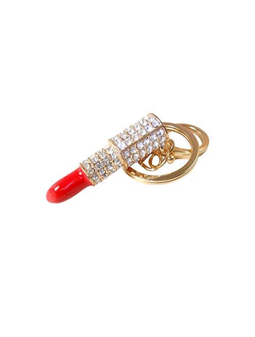 Rhinestone Bling Lipstick Keychain Handbag Purse Charm Womens Gift