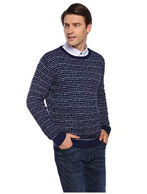 iClosam Mens Casual Striped Pullover Sweaters Knitted Tops Lightweight Longsleeve S-XXL