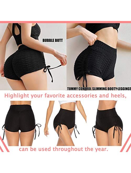 Women's High Waisted Booty Yoga Shorts Sexy Workout Gym Shorts