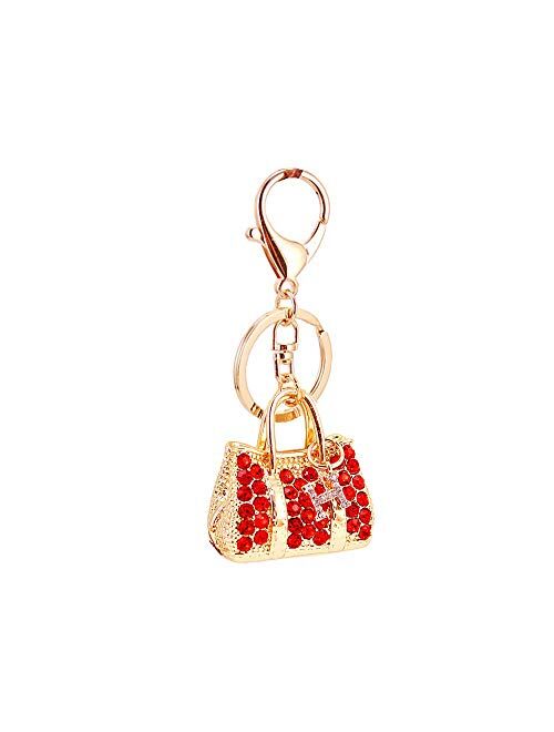 DYbaby Bling Bling Crystal Keychain Lovely Handbag Decoration Car Key Decoration for Womens and Girls