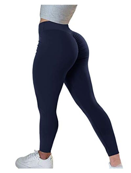 AIMILIA Women's High Waisted Butt Lifting Leggings Ruched Butt Seamless Booty Yoga Pants Tummy Control Sport Tights