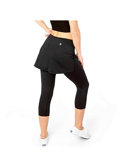Buy Sport-it Womens Capri Skirt, Active Skapri with Pockets, Running ...