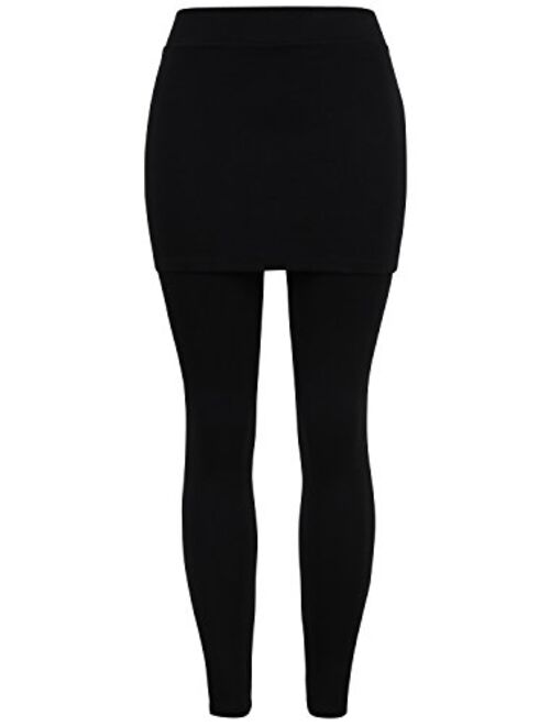 ililily Skirt Thick Leggings Stretch Winter Skinny Pants