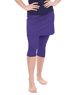 Kosher Casual Women's Skirted Capri Leggings for Exercise & Swim