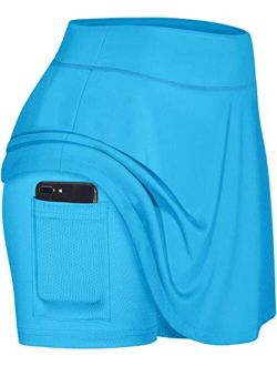 Blevonh Women's Tennis Skort Active Pleated Skirts with Pocket for Running Golf