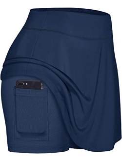 Blevonh Women's Tennis Skort Active Pleated Skirts with Pocket for Running Golf