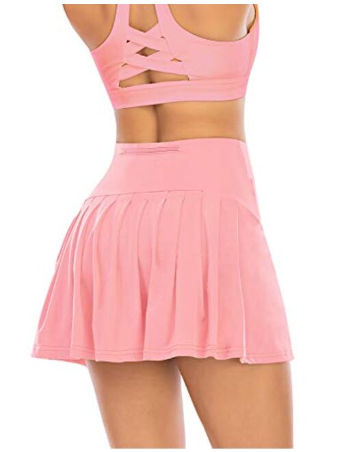 Pleated Tennis Skirts for Women with Pockets Shorts Athletic Golf Skorts Activewear Running Workout Sports Skirt