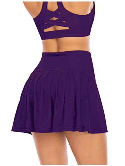 Pleated Tennis Skirts for Women with Pockets Shorts Athletic Golf Skorts Activewear Running Workout Sports Skirt