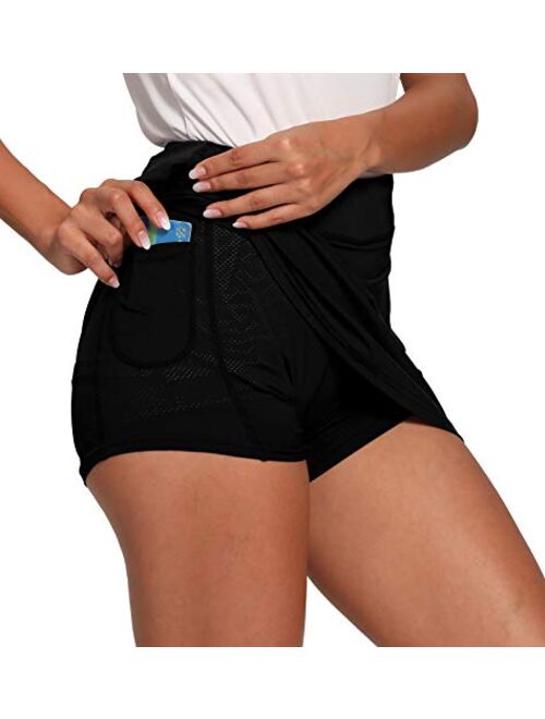 CQC Women's Active Athletic Skirt Sports Golf Tennis Running Skort with Pockets