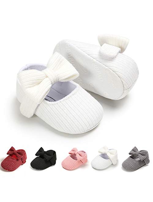 Infant Girl Shoes Mary Jane Flats Wedding Dress Shoes Soft Sole Baby Girls Crib Shoe Baby Princess Shoe First Walkers